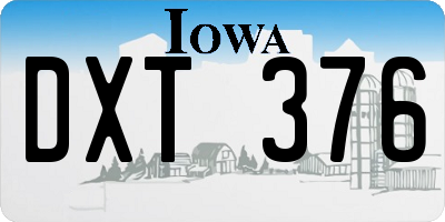 IA license plate DXT376