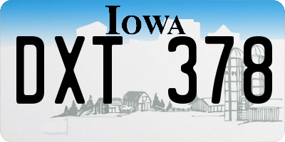 IA license plate DXT378