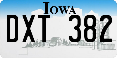 IA license plate DXT382