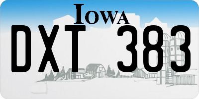 IA license plate DXT383