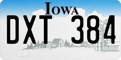 IA license plate DXT384