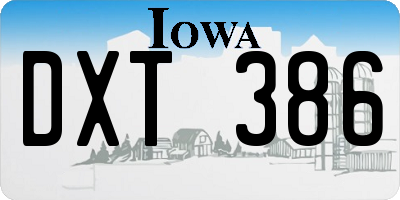 IA license plate DXT386
