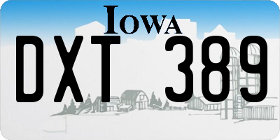 IA license plate DXT389
