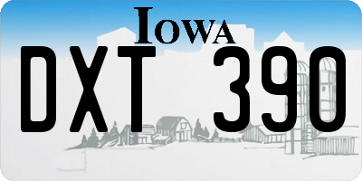 IA license plate DXT390