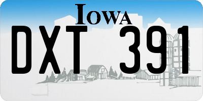 IA license plate DXT391