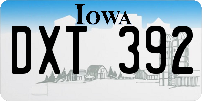 IA license plate DXT392