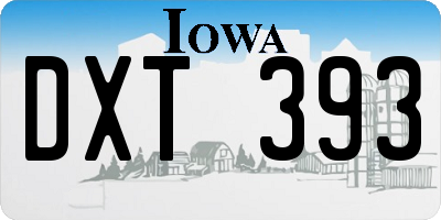 IA license plate DXT393