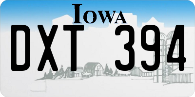 IA license plate DXT394