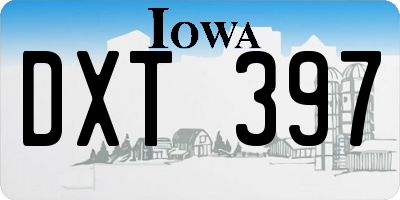 IA license plate DXT397