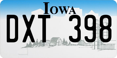 IA license plate DXT398