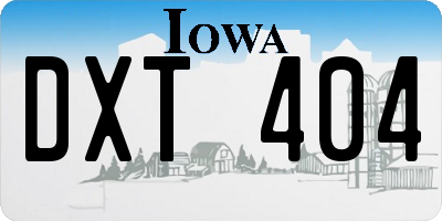 IA license plate DXT404