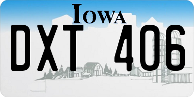 IA license plate DXT406