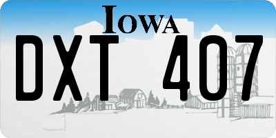 IA license plate DXT407