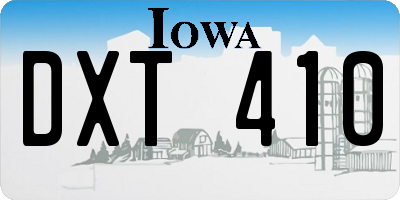 IA license plate DXT410