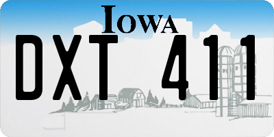 IA license plate DXT411