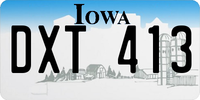 IA license plate DXT413