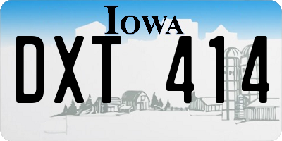 IA license plate DXT414