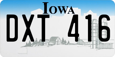 IA license plate DXT416