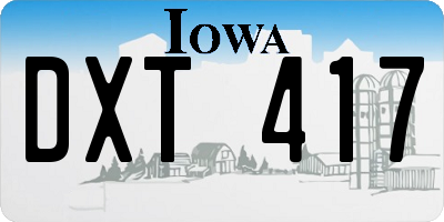IA license plate DXT417