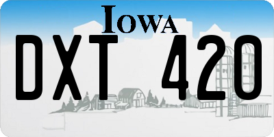 IA license plate DXT420