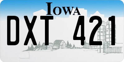 IA license plate DXT421