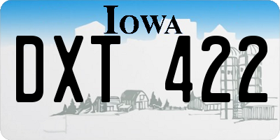 IA license plate DXT422