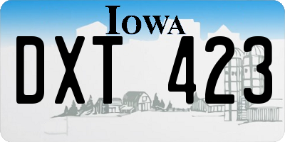 IA license plate DXT423