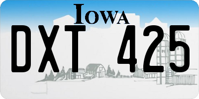 IA license plate DXT425