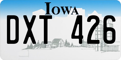 IA license plate DXT426