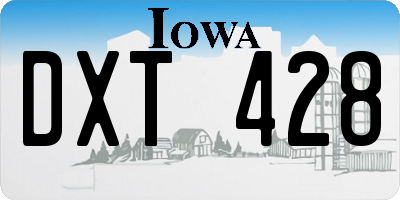 IA license plate DXT428