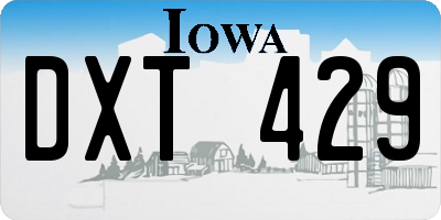 IA license plate DXT429