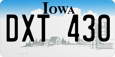 IA license plate DXT430