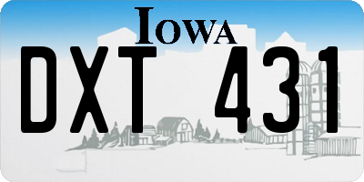 IA license plate DXT431