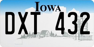 IA license plate DXT432