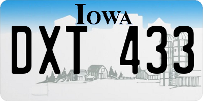 IA license plate DXT433