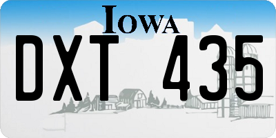 IA license plate DXT435