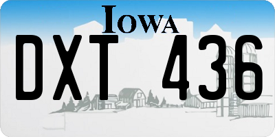 IA license plate DXT436