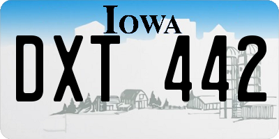 IA license plate DXT442