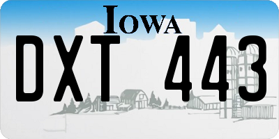 IA license plate DXT443
