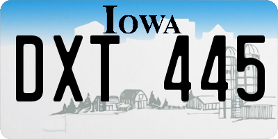 IA license plate DXT445