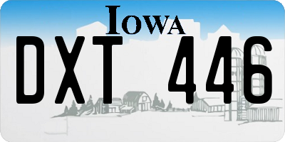 IA license plate DXT446