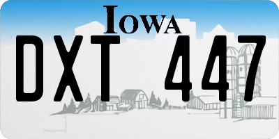 IA license plate DXT447