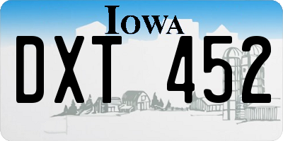 IA license plate DXT452