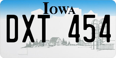 IA license plate DXT454