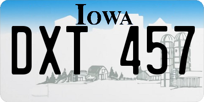 IA license plate DXT457