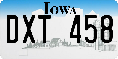 IA license plate DXT458