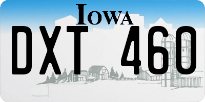 IA license plate DXT460