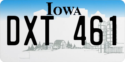 IA license plate DXT461