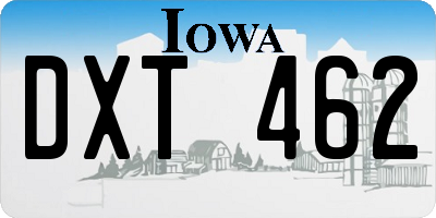 IA license plate DXT462