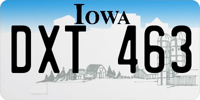 IA license plate DXT463